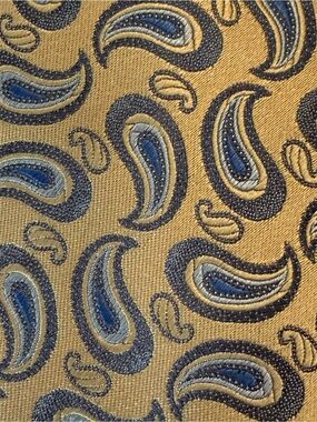 Ermenegildo Zegna Yellow and Blue Paisley Silk Tie